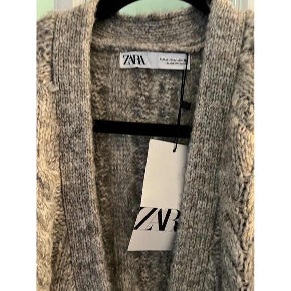 Zara Sweaters Zara Cable Knit Jacket Cardigan M Poshmark